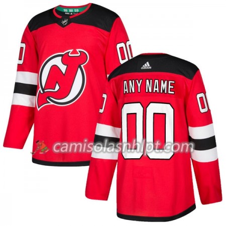 Camisola New Jersey Devils Personalizado Adidas 2017-2018 Vermelho Authentic - Homem